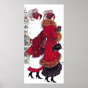 Poster de dames rétro art déco vintage