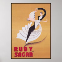 Poster de danse Art Déco Danseurs de salle de bal 