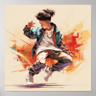 Poster de danse hip-hop chinois captivant : Explor