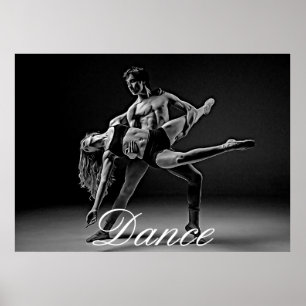 Poster de danse, photo de danse romantique noire e