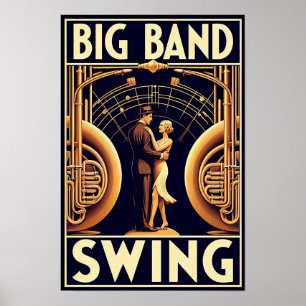 Poster de danse vintage Big Band
