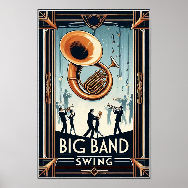 Poster de danse vintage Big Band (Devant)