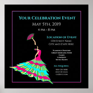 Poster De Danseuse De Flamenco Isolé Noir, Vos Inf