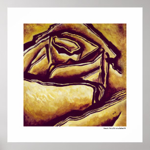 Poster de décoration chic Rose Abstrait jaune