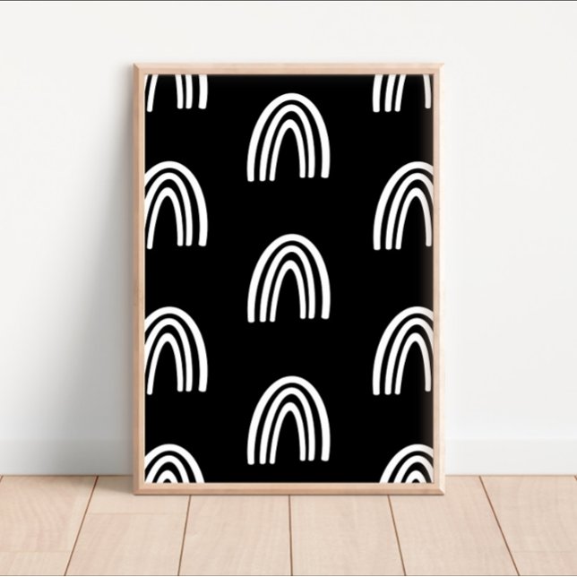 Poster de décoration de pépinière blanc/noir Rainb (Créateur téléchargé)
