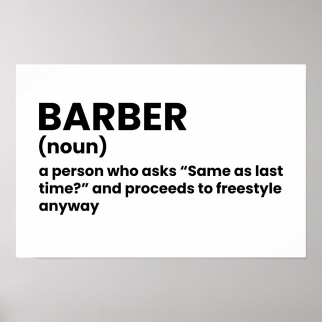 Poster de définition amusant de la Barber Shop (Devant)