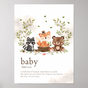 Poster de définition de bébé pour animaux de bois
