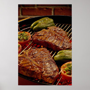 Poster De délicieux steaks à la T