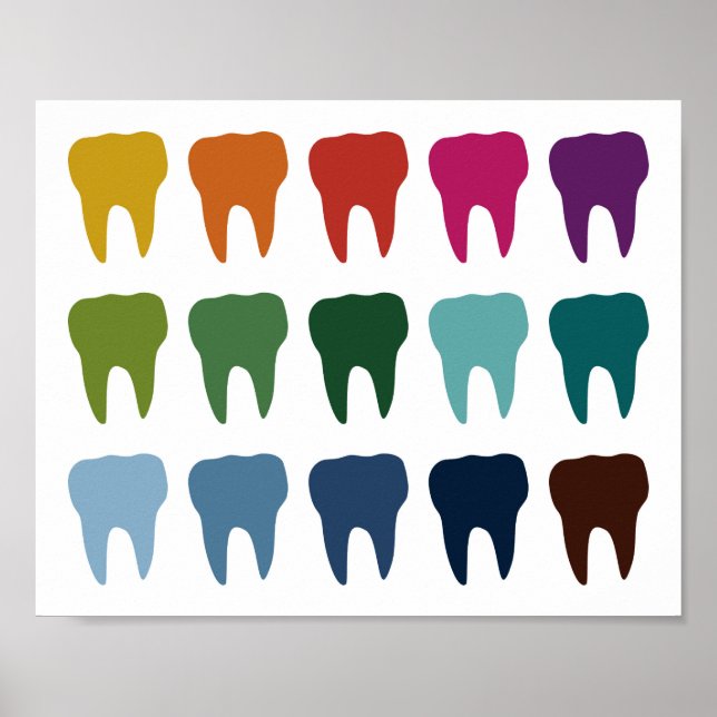 Poster de dents Dentiste Coloré Dentaire Art denta (Devant)