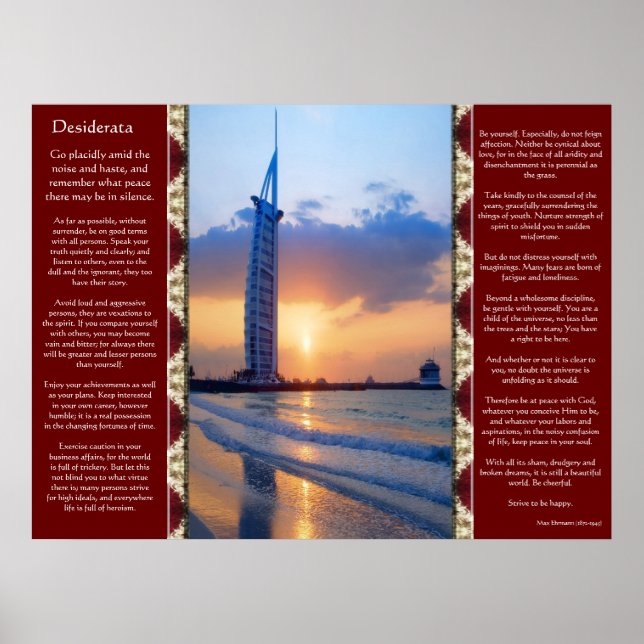 Poster de Desiderata Ocean Sky Scape (Devant)
