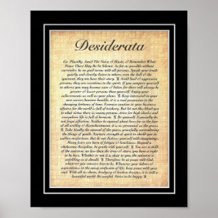 Poster de DESIDERATA par Max Ehrmann=Fossil