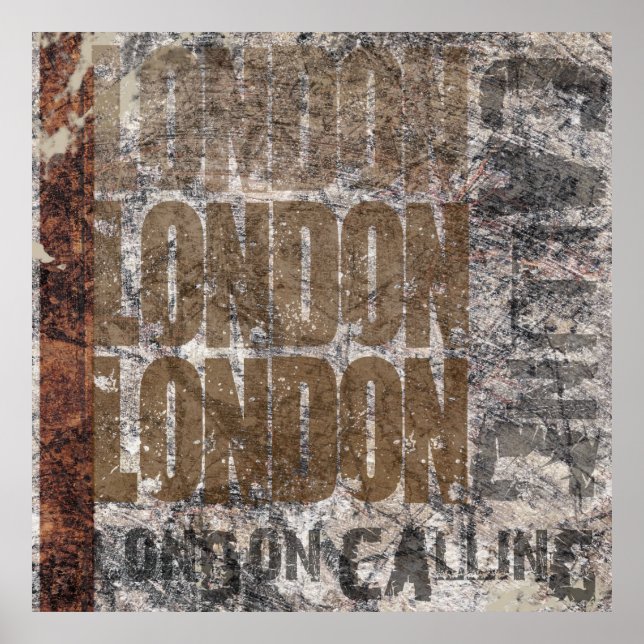 Poster de design d'Art Graphic Grunge de Londres (Devant)