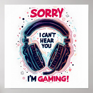 Poster de design de casques de jeu