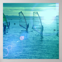 Poster de design de planche à voile