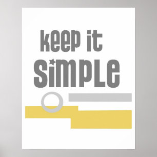 poster de design de texte Keep it Simple gris et j