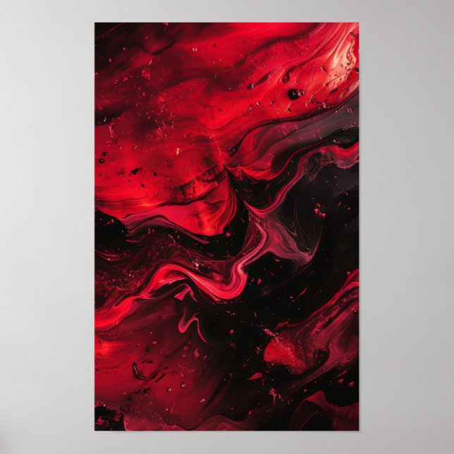 Poster de design de texture Abstraite rouge foncé (Devant)