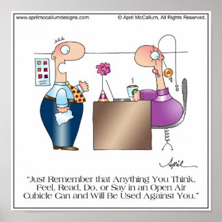 Poster de dessin de CUBICLE LOVE par April McCallu