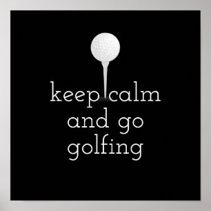 poster de devis de golf pour golfeurs noir et blan