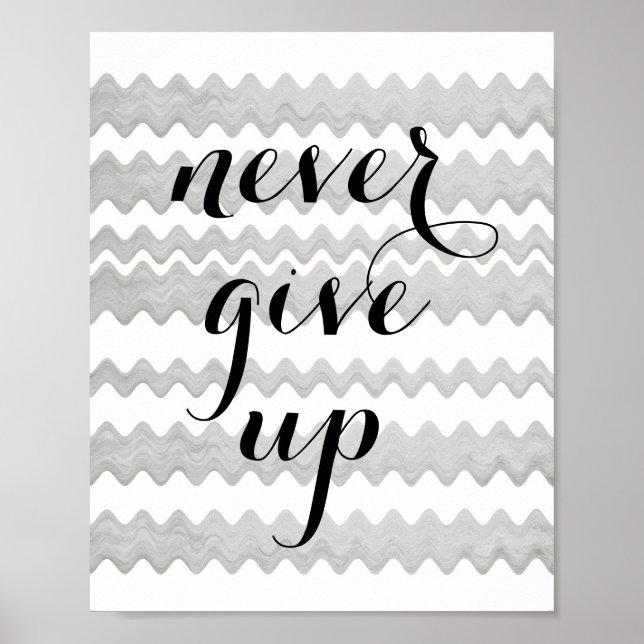 poster de devis de motivation ne jamais abandonner (Devant)