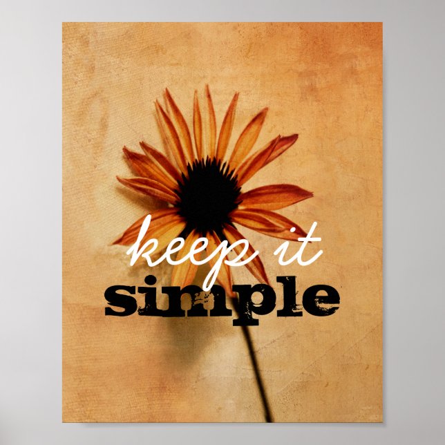 poster de devis inspirant garder la fleur simple (Devant)