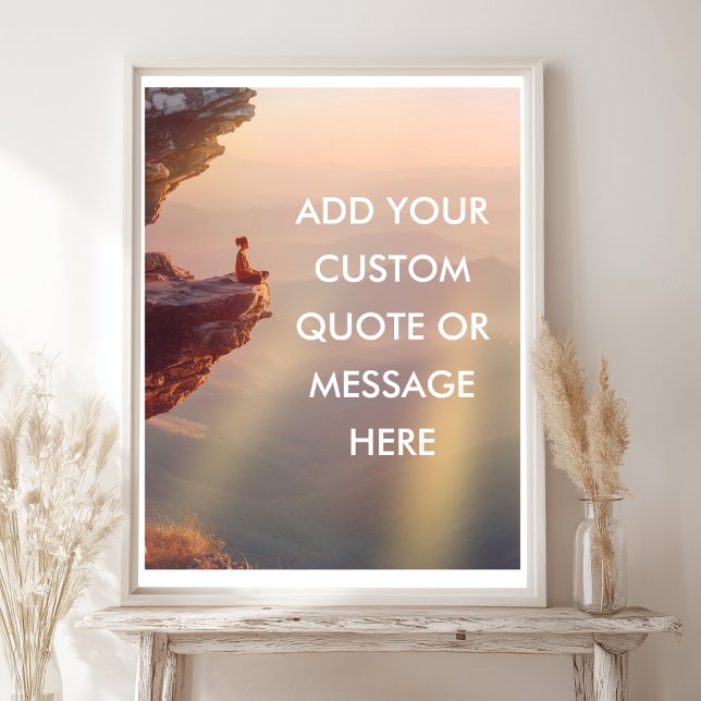 Poster de devis motivationnel personnalisé - Ocean (Custom Motivational Quote Poster – Ocean Cliff Sun - Keep Calm - Take a Breath)
