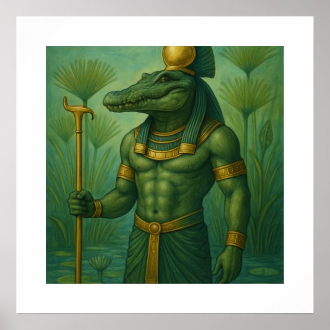 Poster de Dieu Crocodile Sobek | L'art des mythes  (Devant)