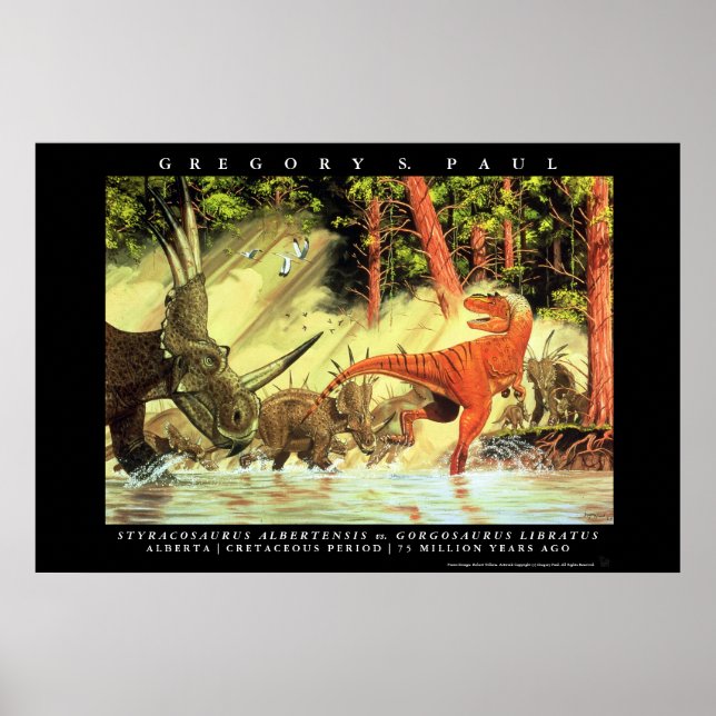 Poster de Dinosaure Styracosaures Gorgosaurus Greg (Devant)