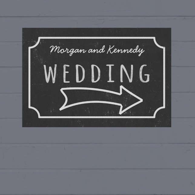 Poster de direction Mariage Faux Chalkboard (If your wedding is pointing to the right, this is the poster just for you. Add your names!)