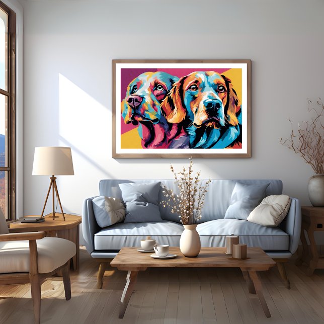 Poster de Dogs Together Pop Art (Dogs Together Pop Art Poster)