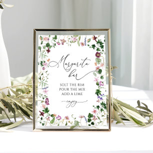 Poster de douche à nage fleuri bar Margarita