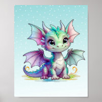 Poster de Dragon Bébé Vert