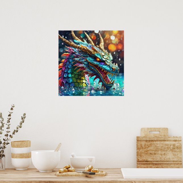 Poster de dragon coloré Imprimer (Cuisine)