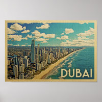 Poster de Dubaï Vintage voyage Art