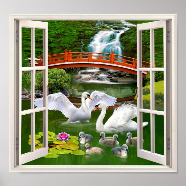 POSTER DE FENÊTRE ORIENTAL DU JARDIN DES SWANS (Devant)