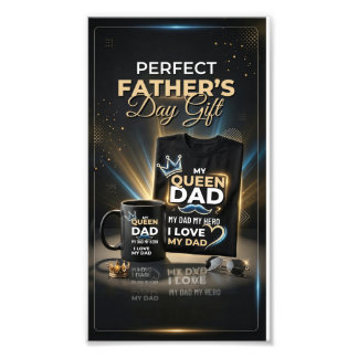 Poster de Fête des Pères Parfait | Mon Papa Reine