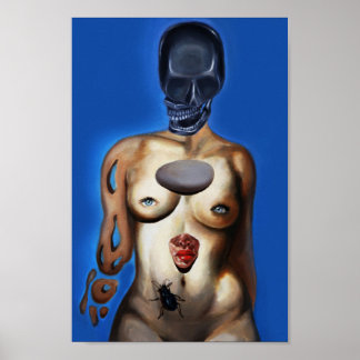 Poster de fille au crâne