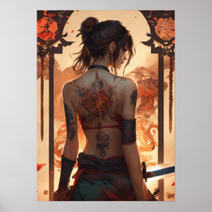 poster de fille avec tatouage