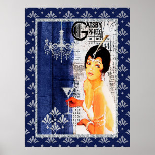 Poster de fille du Gatsby Party