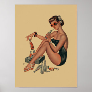 Poster de fille Retro Vintage Pin Up