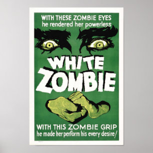 Poster de film blanc Zombie Monster