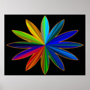 Poster de fleurs arc-en-ciel