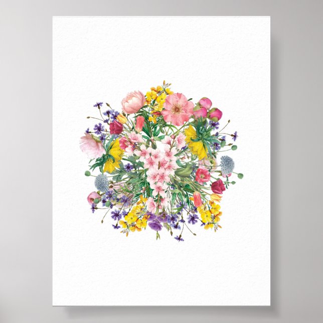 Poster de fleurs colorées fleurs sauvages (Devant)