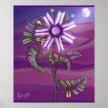 Poster de fleurs dans le désert