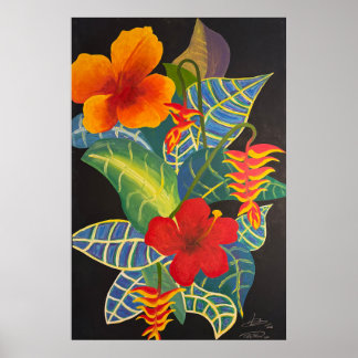 Poster de fleurs de gingembre tropical @3dudes1lif