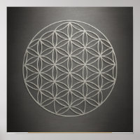 Poster de fleurs de la vie gris en eau douce