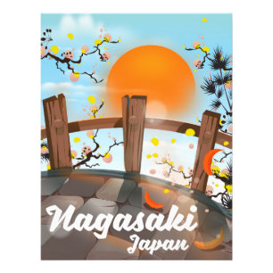 Poster de fleurs japonaises de Nagasaki.