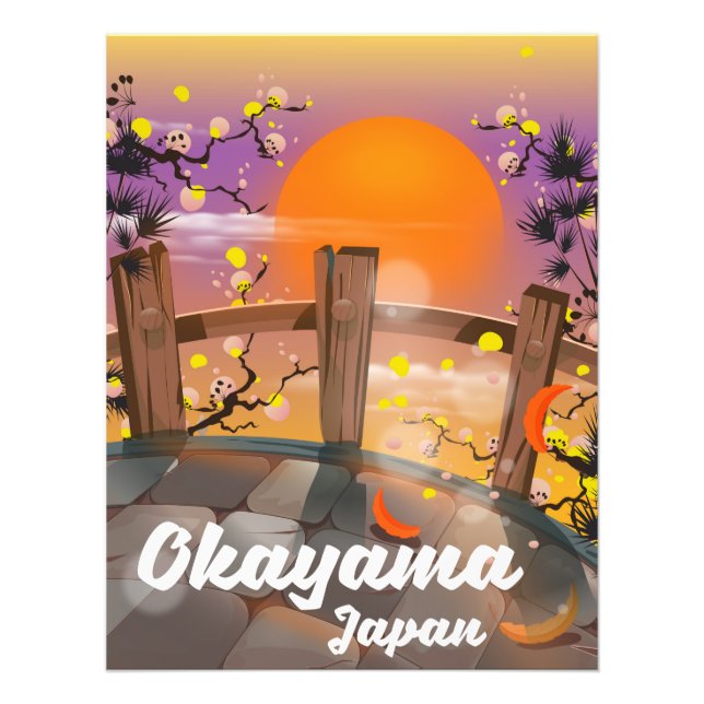 Poster de fleurs japonaises Okayama. (Devant)