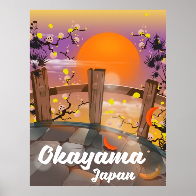 Poster de fleurs japonaises Okayama. (Devant)