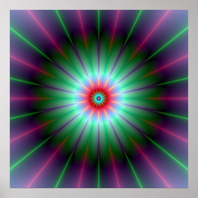 Poster de fleurs rayantes (Devant)