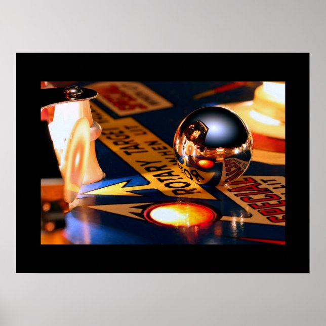 Poster de flipper Rocketship Bordure noire (Devant)